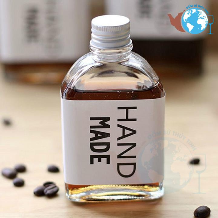 Chai thủy tinh kiểu dáng dẹp nắp nhôm 100ml