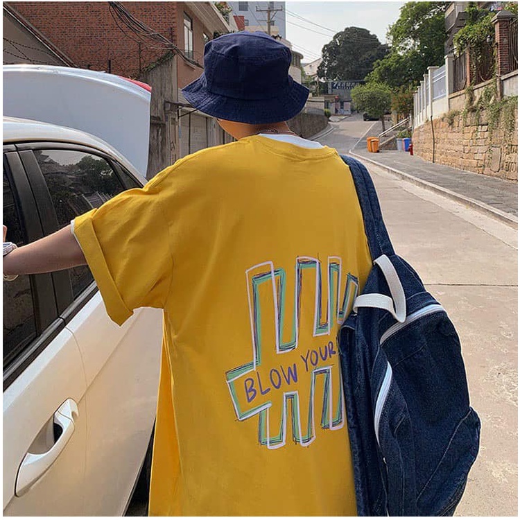 Áo Thun Blow Áo Thun Tay Lỡ Form Rộng Unisex 38-65kg Nam Nữ Phong Cách Ulzzang