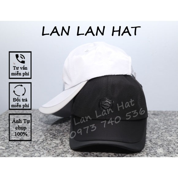 Mũ Kết Dù Phối Da Cao Cấp Logo S Thời Trang Nam Nữ
