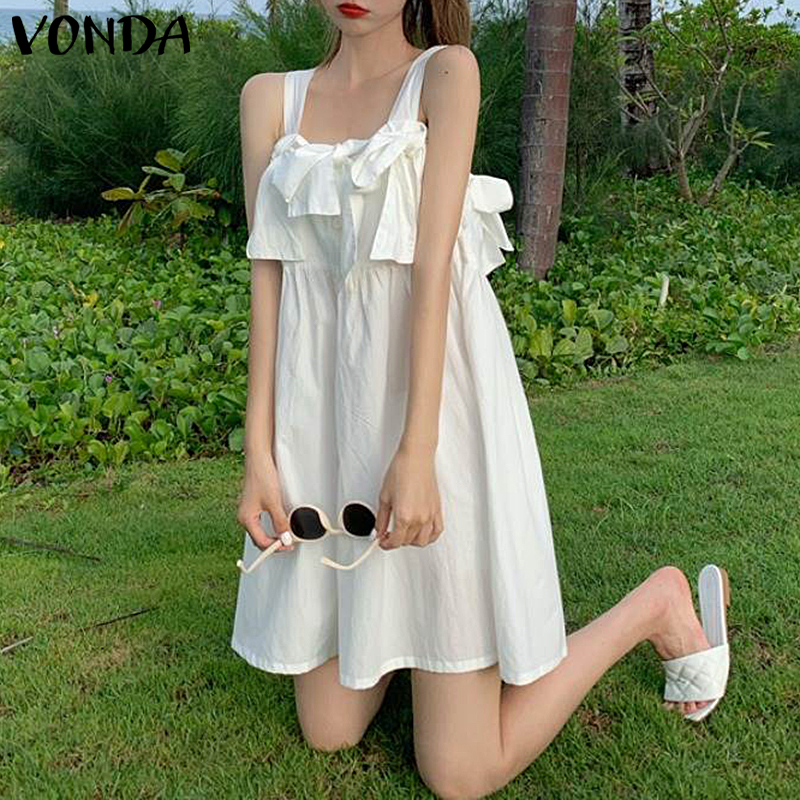 Đầm VONDA Ngắn Không Tay Thắt Nơ Gợi Cảm Cho Nữ