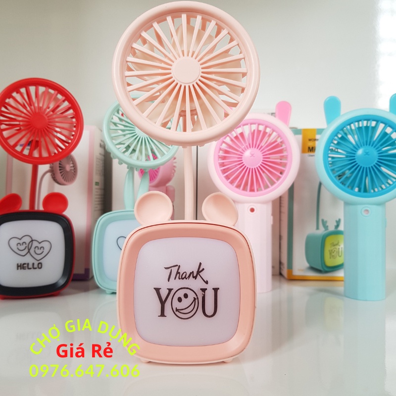 Quạt Tích Điện Mini Để Bàn Siêu Dễ Thương