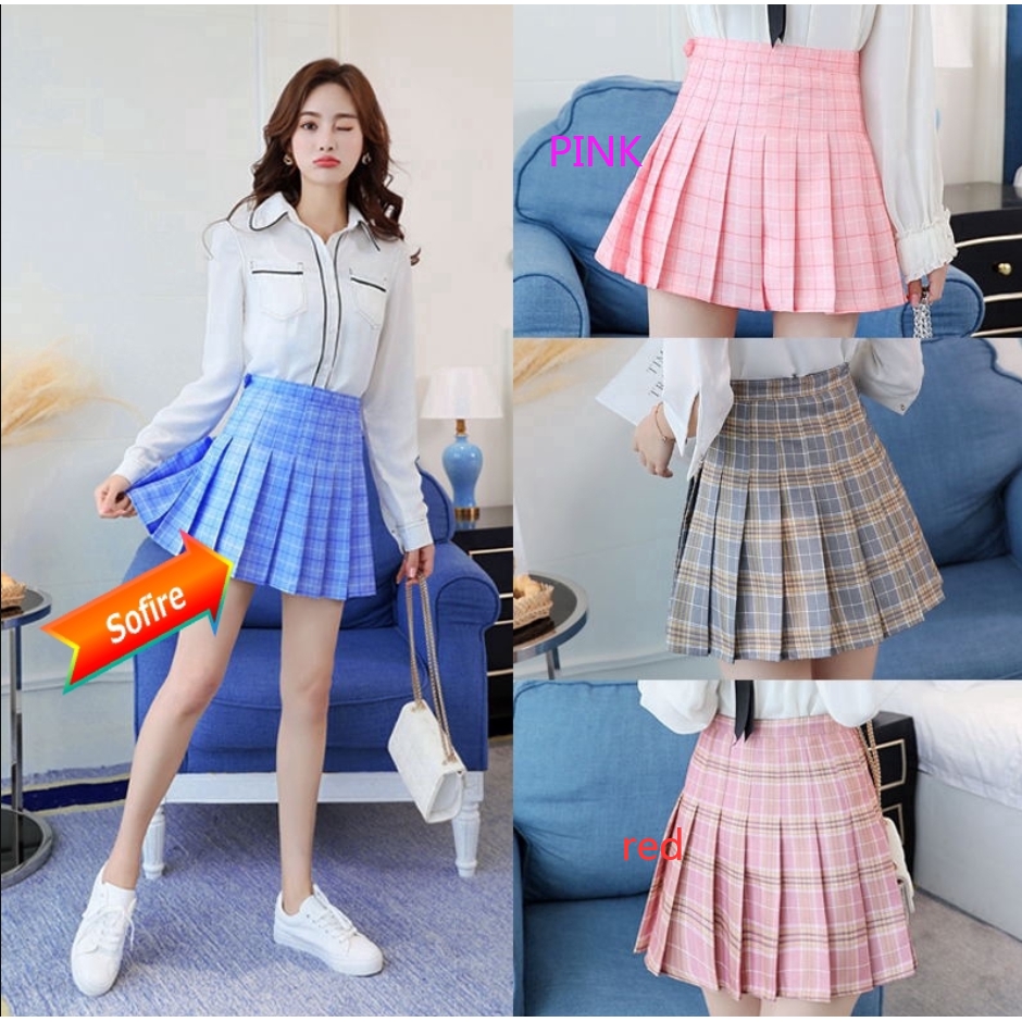 Chân váy ngắn xếp ly lưng cao phong cách Tennis thời trang cho nữ