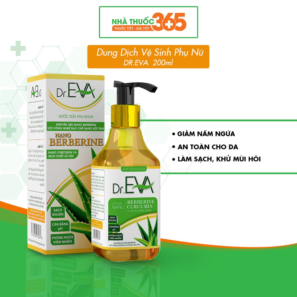 Dung Dịch Vệ Sinh Phụ Nữ DR.EVA Giảm Nấm Ngứa, An Toàn Cho Da (200ml)