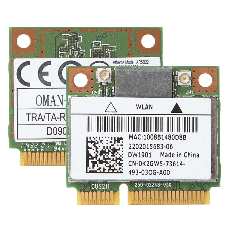 ❤❤ Dành Cho DELL DW1901 AR5B22 Không Dây Kép Nửa Mini PCI-E WiFi Bluetooth4.0