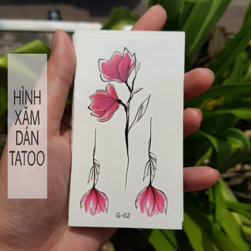 Hình xăm nụ hoa g02. Xăm dán tatoo mini tạm thời, size &lt;10x6cm