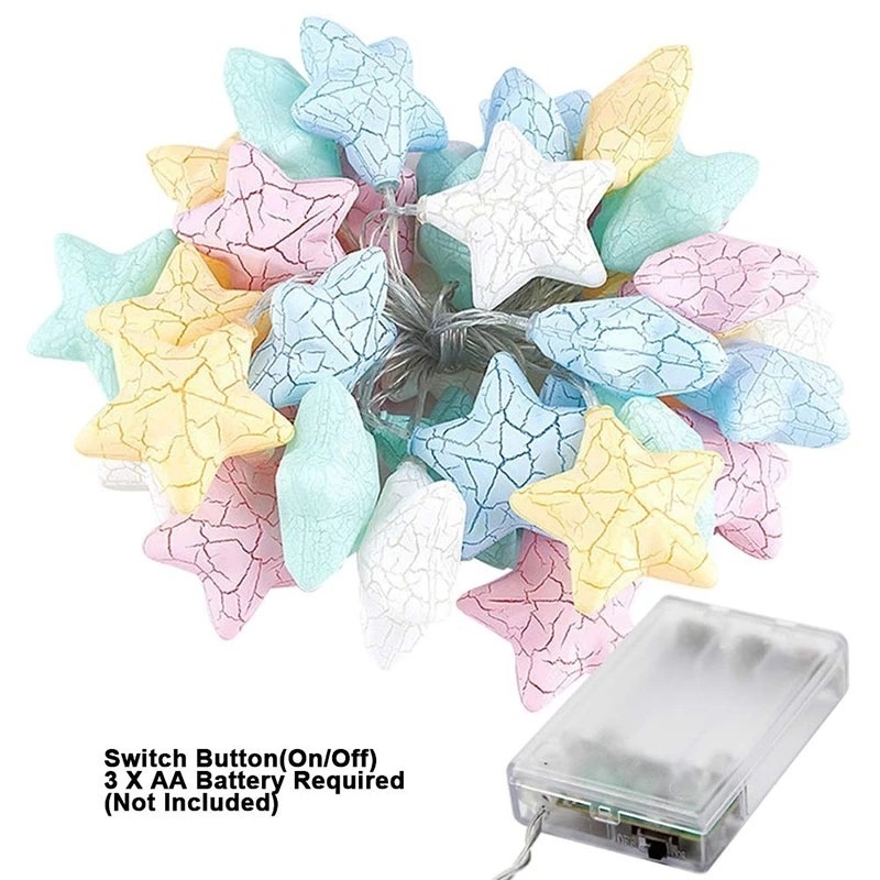 Dây đèn LED hình ngôi sao năm cánh dài 1.5m màu sắc lãng mạn trang trí tiệc cưới/sinh nhật