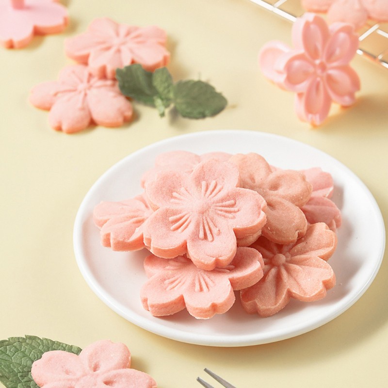 Bộ 5 dụng cụ cắt bánh quy hình hoa anh đào xinh xắn