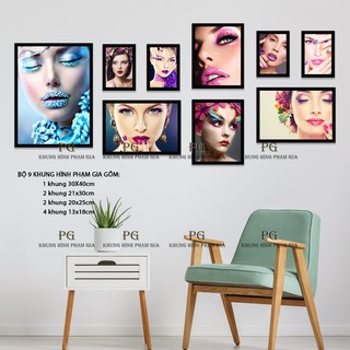 Bộ Khung Ảnh Treo Tường Treo Tiệm Makeup, Trang Điểm Cô Dâu, Salon Tóc, Các Sản Phẩm Làm Đẹp - Khung Hình Phạm Gia PGC26