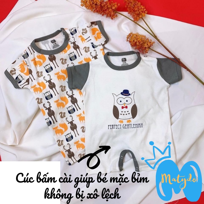 Body đùi cộc tay chất cotton giá rẻ nhiều hình đáng yêu bộ đồ liền thân cho bé trai bé gái từ 0 đến 12 tháng