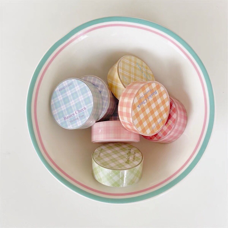 Washi tape hình caro nhiều màu sắc