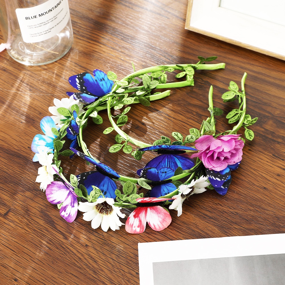 Haimeikang Cài tóc cô dâu đính phụ kiện hoa lá bướm sáng tạo thời trang