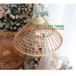 Chao đèn mây trang trí sân thượng đèn nón thưa