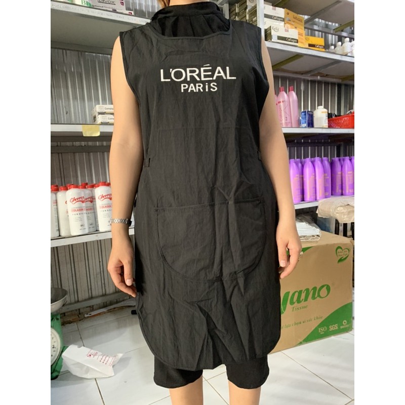 Tạp dề, áo thợ Loreal 👌cao cấp, chính hãng👌vải cao cấp không xù lông, có túi đựng dụng cụ, bảo vệ khỏi dính hóa chất