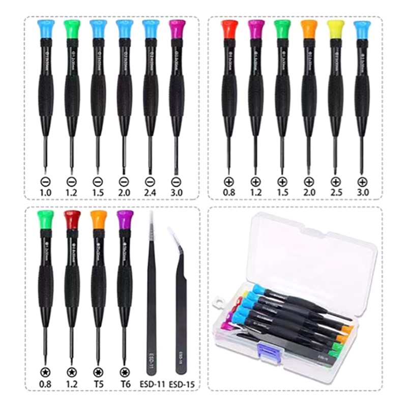 Bộ Tua Vít 18 Món Kèm Nhíp Sửa Chữa Kính Mát / Đồ Trang Sức Chuyên Dụng