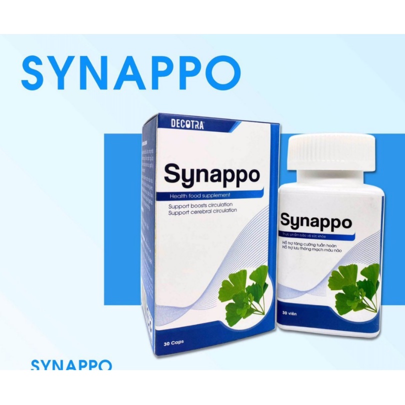 hoạt huyết dưỡng não, tăng cường tuần hoàn máu não synappo (lá bạch quả, đinh lăng, bạch thược, đan sâm, rau đắng biển