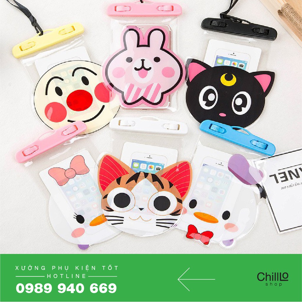 Túi Chống Nước 3D Nhiều Hình Ngộ Nghĩnh Cute - Túi Đựng Điện Thoại Chống Nước Thông Minh Có Dây Đeo Hình Kute Đáng Yêu