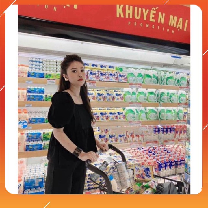 Sét Đũi Cổ Vuông Tay Bồng Ba Màu Cho Nữ | BigBuy360 - bigbuy360.vn