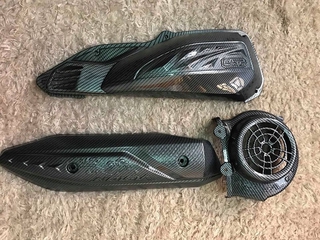 combo 3 món ốp đen carbon xe vision đời 2014 đến 2020 - Đồ Chơi Xe