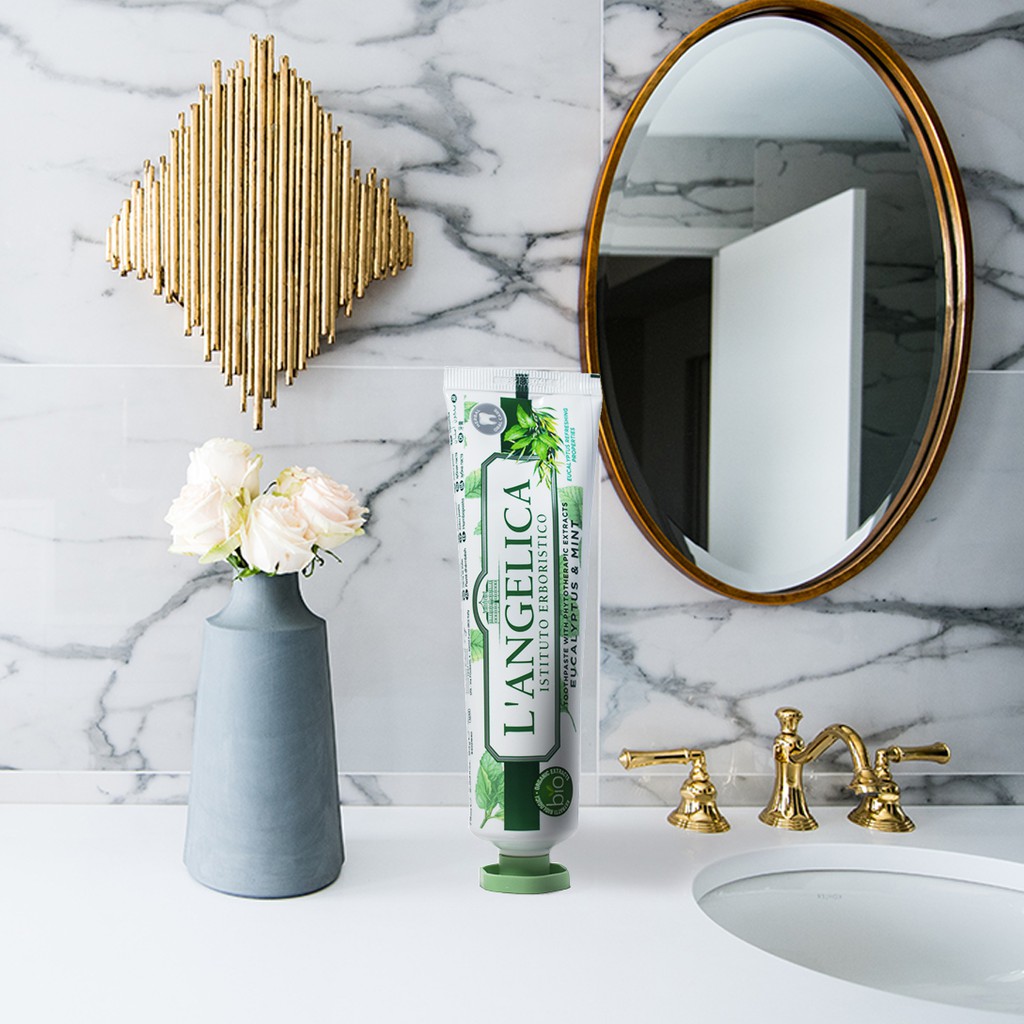 Kem Đánh Răng Thảo Mộc L'Angelica Herbal Eucalyptus &amp; Mint Bạc Hà Và Bạch Đàn 75ml