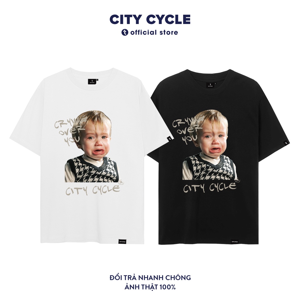 Áo phông tay lỡ Crying Over City Cycle - áo thun form rộng unisex cotton in hình Local Brand