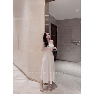 Đầm maxi dáng xòe cúp ngực 2 dây đan lưng!