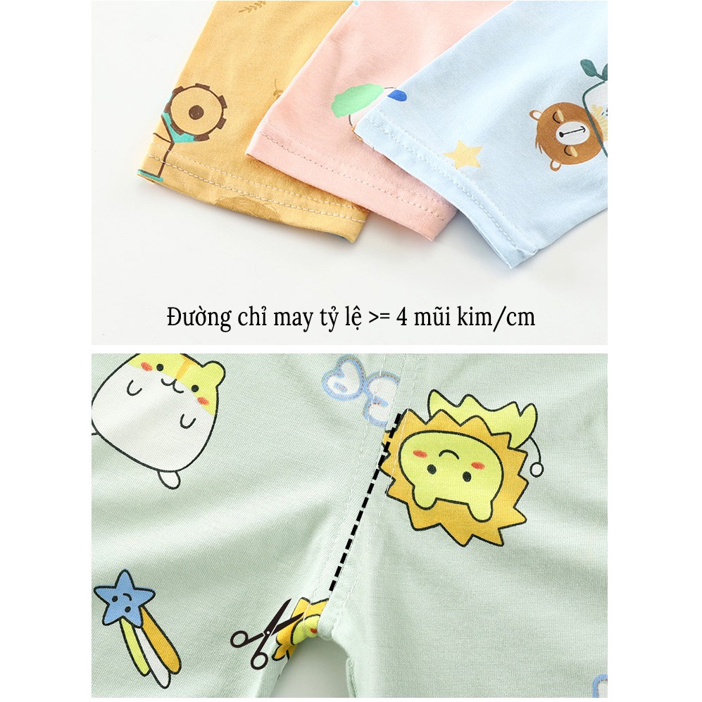 Đồ bộ bé trai bé gái KIXI bộ cộc tay cotton co giãn màu trơn hình đẹp quần áo cho bé trai bé gái size đại CMQA09