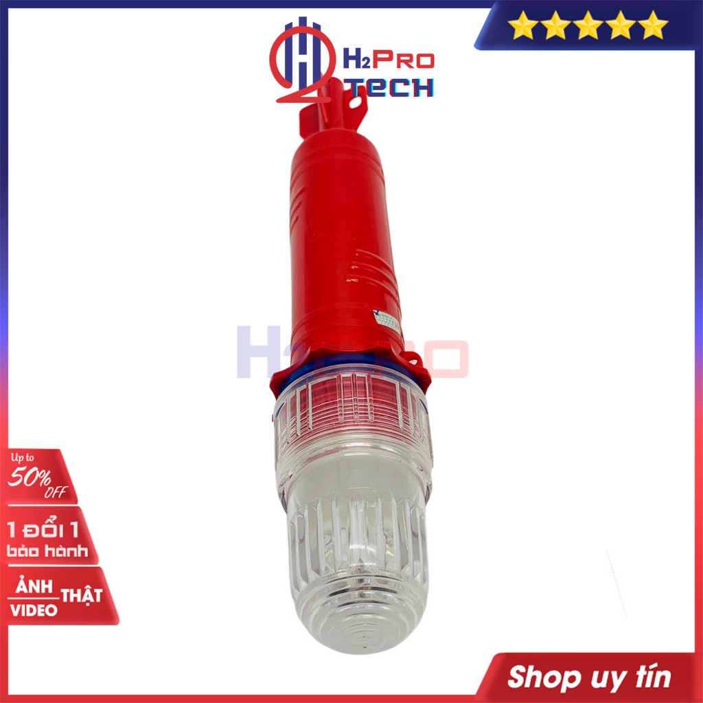 Đèn Chớp Cảnh Báo Trắng Vỏ Đỏ H2Pro Cao Cấp (2 Pin), Đèn Báo Hiệu Tàu Biển-Quay Cảnh Báo (Tặng 2 Pin Đại)-H2Pro Tech