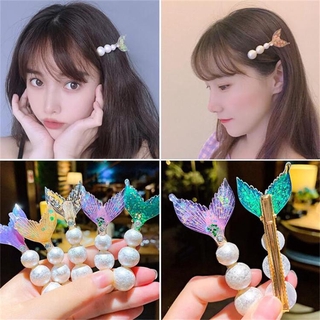 Kẹp Tóc Đuôi Cá Đính Hạt Ngọc Trai Nhiều Màu