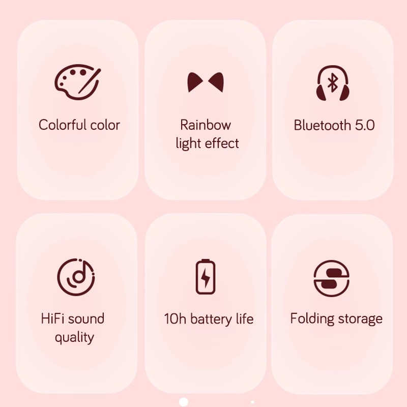 Tai Nghe Bluetooth 5.0 Mèo Cute Có Micro Chuyên Livestream STN-28 LED RGB 12 Chế Độ EQ – BH 12 Tháng