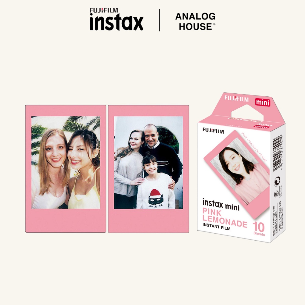 FILM INSTAX MINI PINK LEMONADE - Viền Pink Lemonade - Giấy in ảnh cho máy chụp lấy liền chính hãng date 2024-2025