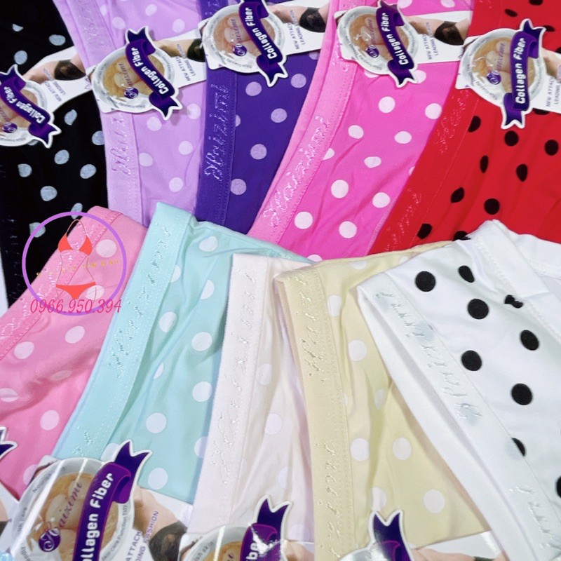 Quần lót cotton họa tiết chấm bi cute size&lt;55kg (set 10 cái) MS8051