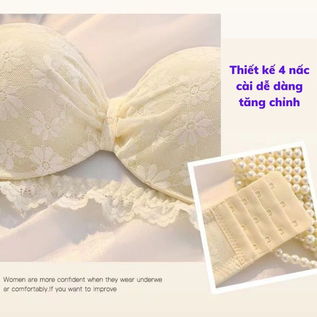Áo ngực nữ không gọng, áo lót ren  không dây đẹp và xinh xắn DOPICO A947