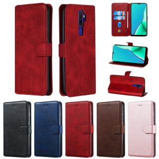 Bao da điện thoại PU kiểu ví gập chống rơi bảo vệ toàn phần cho Oppo A5s A5 2020 A9 2020 A7 A12 A15 A15s A74 A54 A94 4G