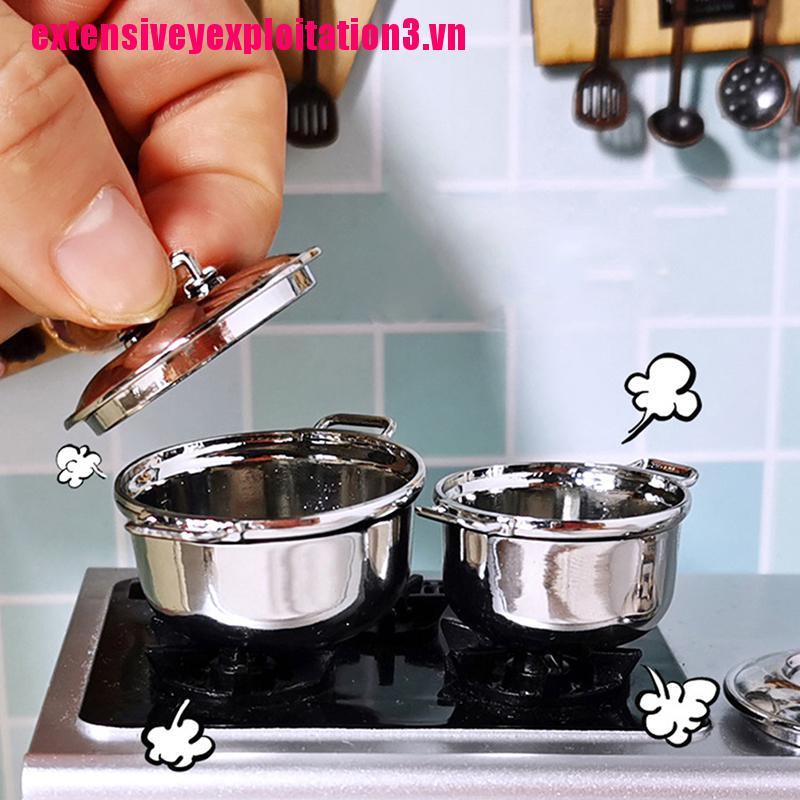 Chảo Nấu Ăn Bằng Thép Không Gỉ Tỉ Lệ 1 / 12 Dành Cho Búp Bê