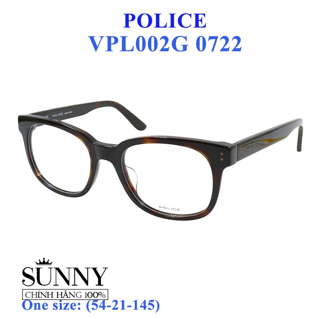 Gọng kính thời trang chính hãng nhiều màu Police VPL002G, thiết kế dễ đeo bảo vệ mắt