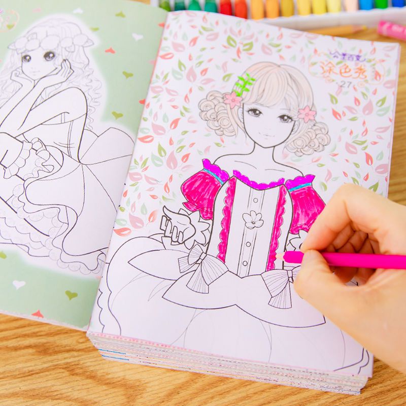 Sách Tô Màu Hình Công Chúa Dành Cho Bé Gái 3-6 - 8-10 Tuổi