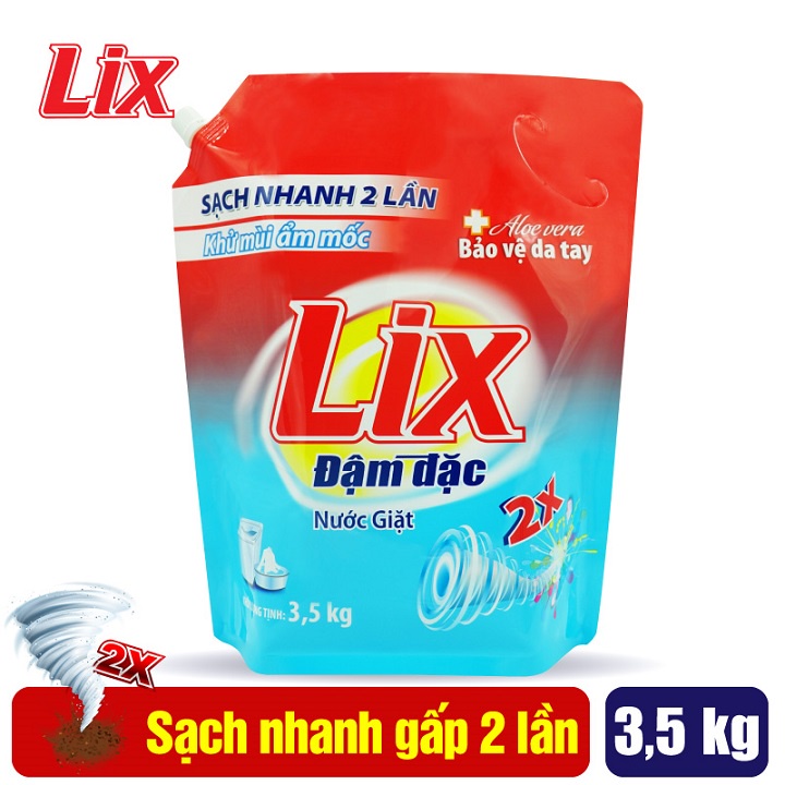 COMBO 2 Túi nước giặt Lix đậm đặc hương hoa (2 túi x 3.5Kg) (2C-NG350)