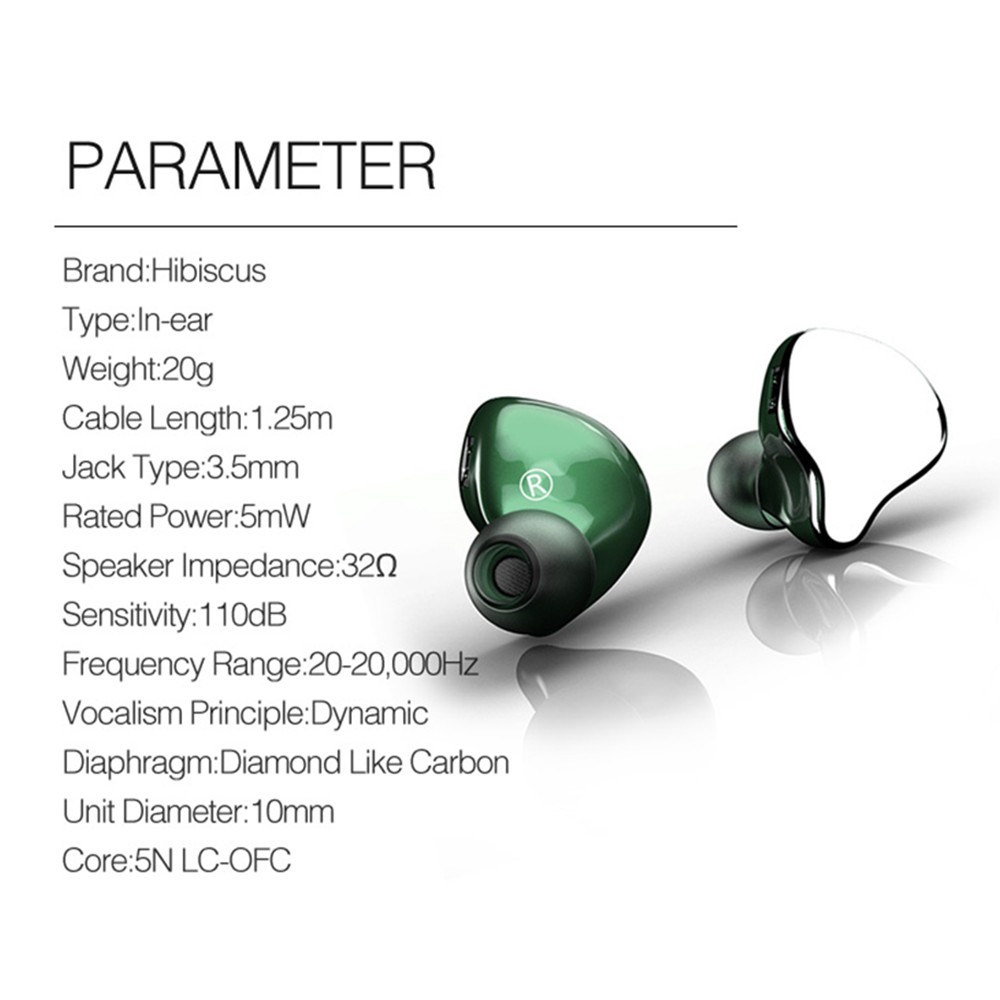 FAAEAL Hibiscus Diamond Like Carbon Diaphragm Dynamic HIFI In Ear Earphone Monitor Stage IEM Earbud Plating Metal
