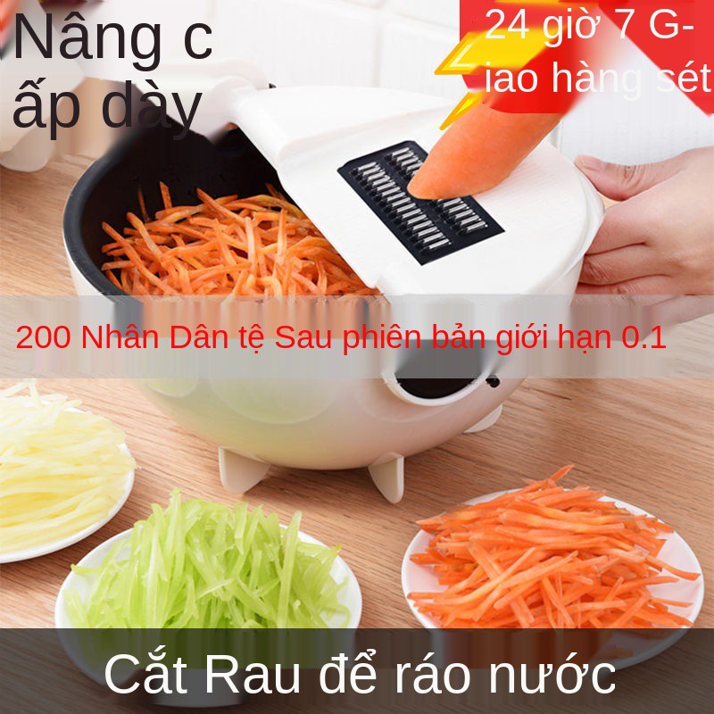 Dụng cụ nhà bếp cắt rau củ đa chức năng cung cấp đầy đủ bộ lau rửa thái nhỏ khoai tây, lát, gọt vỏ, để ráo nước bồn1