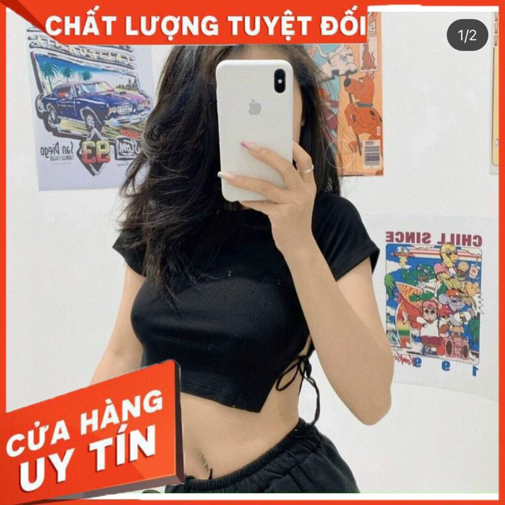 ÁO CROPTOP XINH | ÁO CROPTOP BASIC CỘT DÂY BÊN HÔNG CT22 | Z9GSHOP