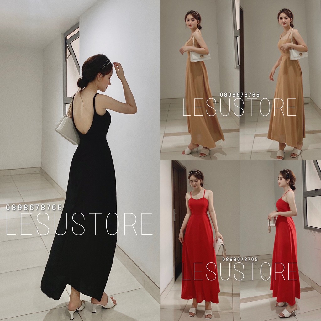 ẢNH TỰ CHỤP Đầm maxi 2 dây hở lưng | BigBuy360 - bigbuy360.vn