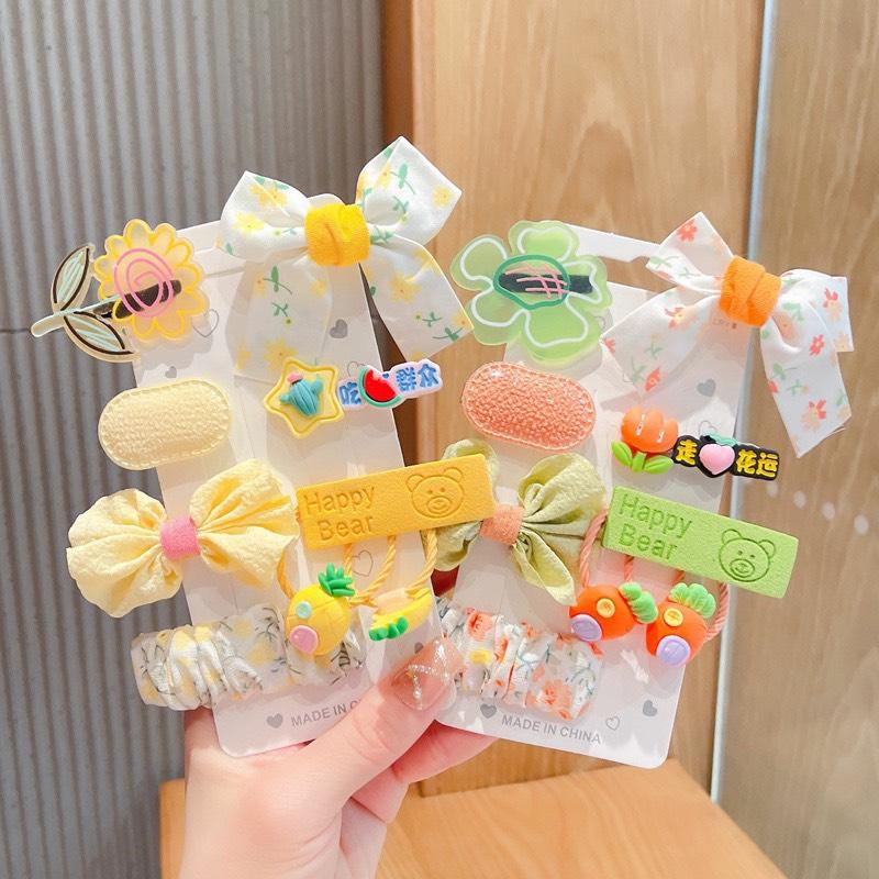 Set 8 Kẹp Tóc Cột Tóc Bé Gái