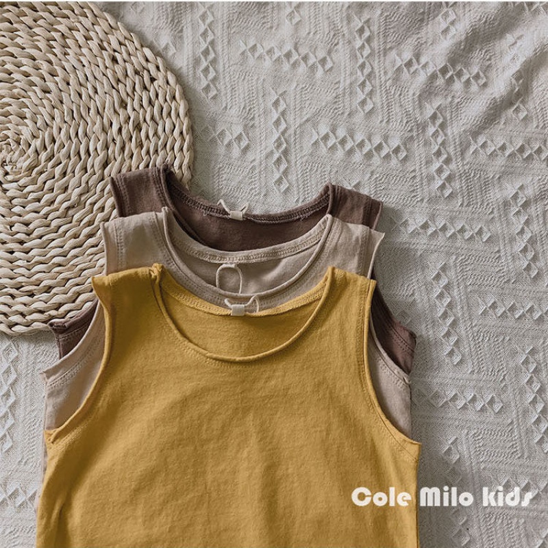 MNGRL Áo ba lỗ Cotton Thời Trang Quần áo Trẻ Em Mùa Hè Hàn Quốc Cho Bé Trai Bé Gái