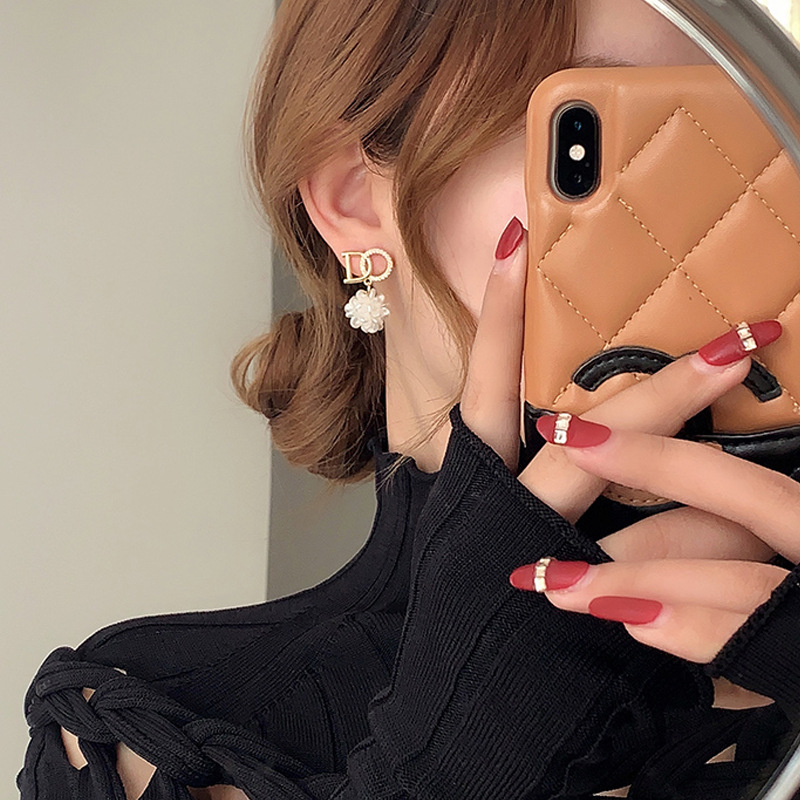 Hoa tai mạ bạc 925 kiểu bông hoa xinh xắn thời trang 2021 dành cho nữ