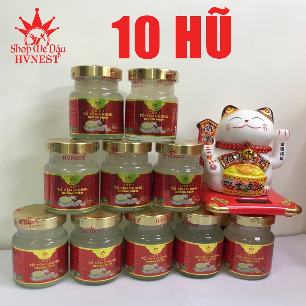 COMBO (Set 10 Hũ) Yến Sào HOÀNG VIỆT 70ML Các Vị Đường Phèn, Hạt Chia, Sâm, Hạt Sen, Táo Sen, Tứ Vị, Không Đường