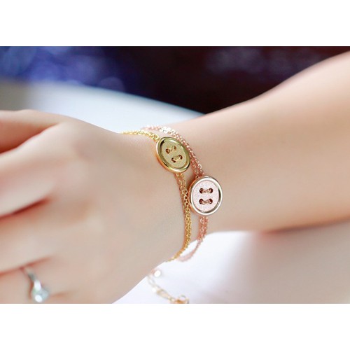 Lắc tay titan nút áo độc đáo mạ vàng 14k