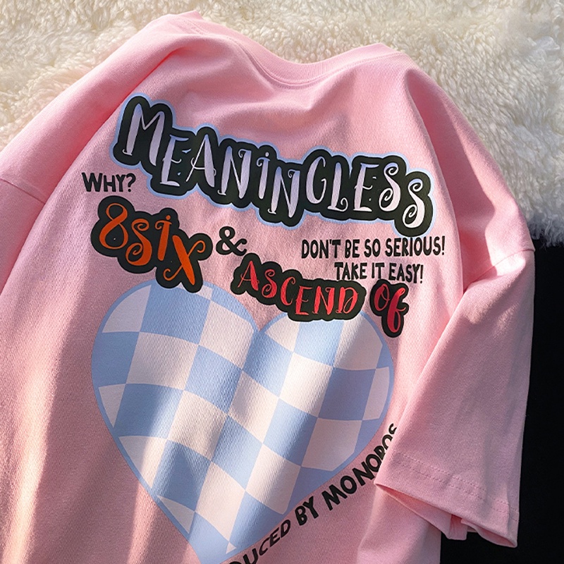 NRVP Áo Thun Nữ Ngắn Tay In Chữ Phong Cách Hàn Quốc