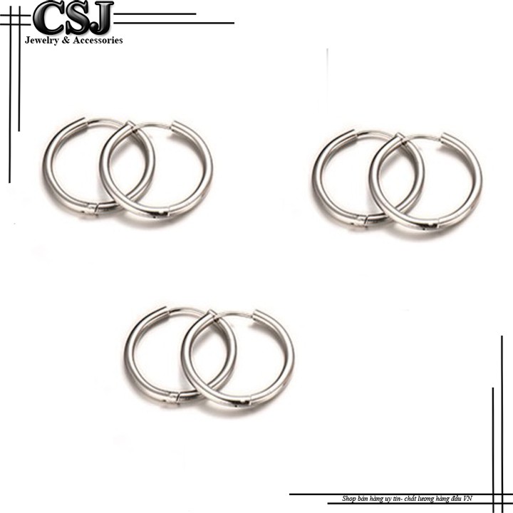 BÔNG TAI INOX NAM KHOEN TRÒN KIỂU SƠN TÙNG  BT161