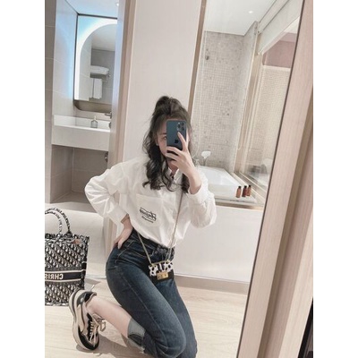 Áo sơ mi túi in chữ kí thanh nhã