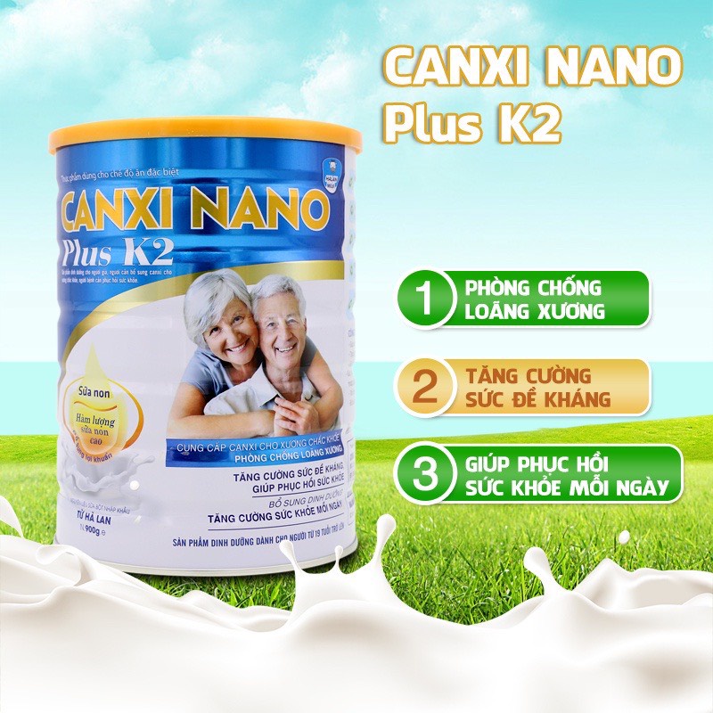 [Mã BMBAU50 giảm 7% đơn 99K] Sữa bột Canxi nano plus k2 Halanmilk 900g - Tăng sức đề kháng, phục hồi sức khỏe,